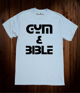 Gym And Bible Jesus Christ Christian Sky Blue T Shirt