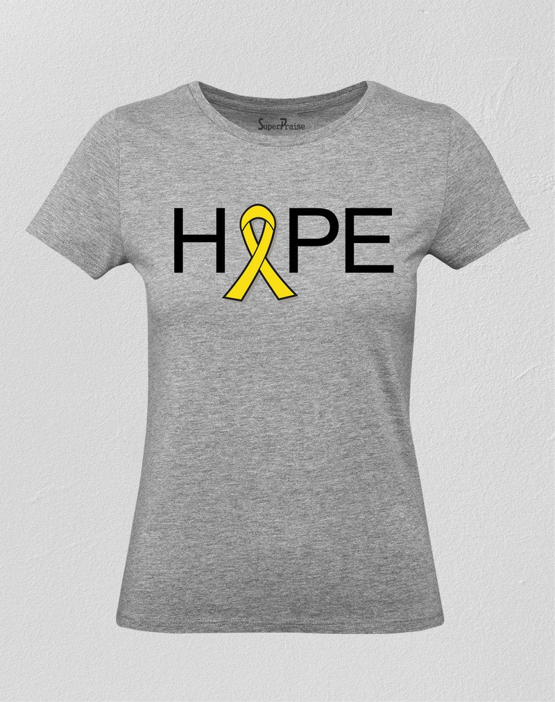 Christian Women T Shirt Hope Yellow Ribbon