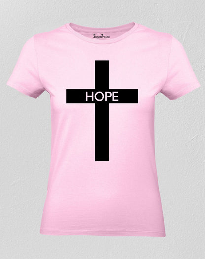 Christian Women T Shirt Hope Cross Jesus 