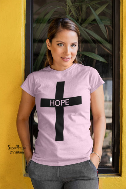 Christian Women T Shirt Hope Cross Jesus Ladies tee