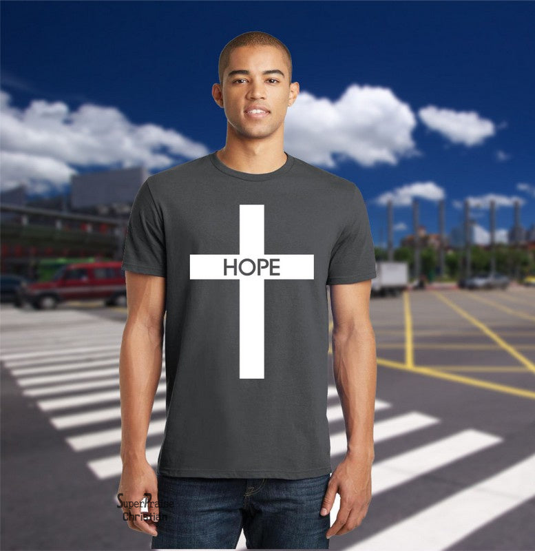 Hope Cross Symbol Christian T Shirt - SuperPraiseChristian