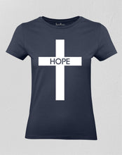 Christian Women T shirt Hope Cross Christian Symbol Prayer