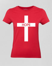 Christian Women T shirt Hope Cross Christian Symbol Prayer