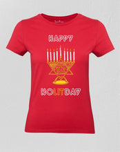 Christian Women T shirt Happy Holiday Red tee