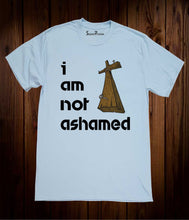 I Am Not Ashamed Cross Christian Sky Blue T-shirt