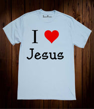 I Love Jesus Scripture Christian Sky Blue T-shirt