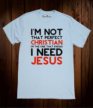 I Need Jesus Slogan Christian Sky Blue T Shirt