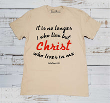 I Who Live Jesus Christ Christian Beige T Shirt