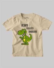 Jesus Created Dinosaur Funny Slogan Christian Kids T shirt