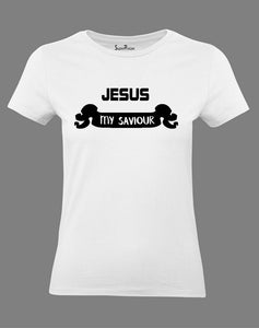 Christian Women T Shirt Jesus My Saviour Symbol