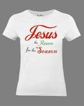 Christmas Women T Shirt Jesus the Reason Slogan White Tee