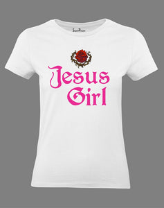 Christian Women T Shirt Jesus Girl Rose 