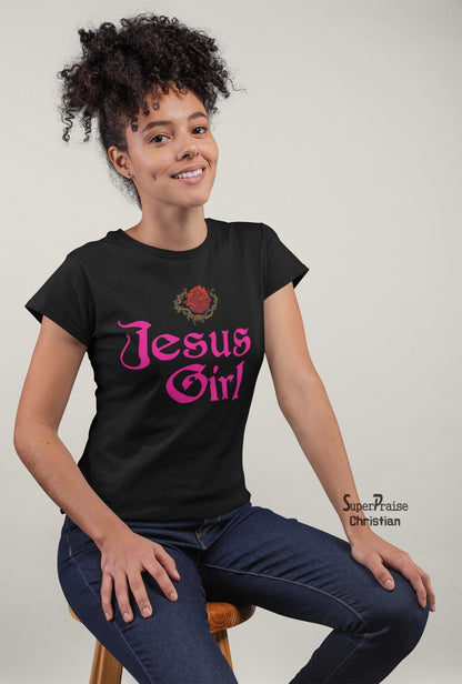 Christian Women T shirt Jesus Girl God Christ Worship Black tee