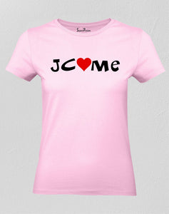 Christian Women T Shirt Jesus Come Heart Pink tee