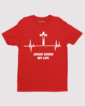 Jesus Saved My Life Heart Beat Christian T shirt