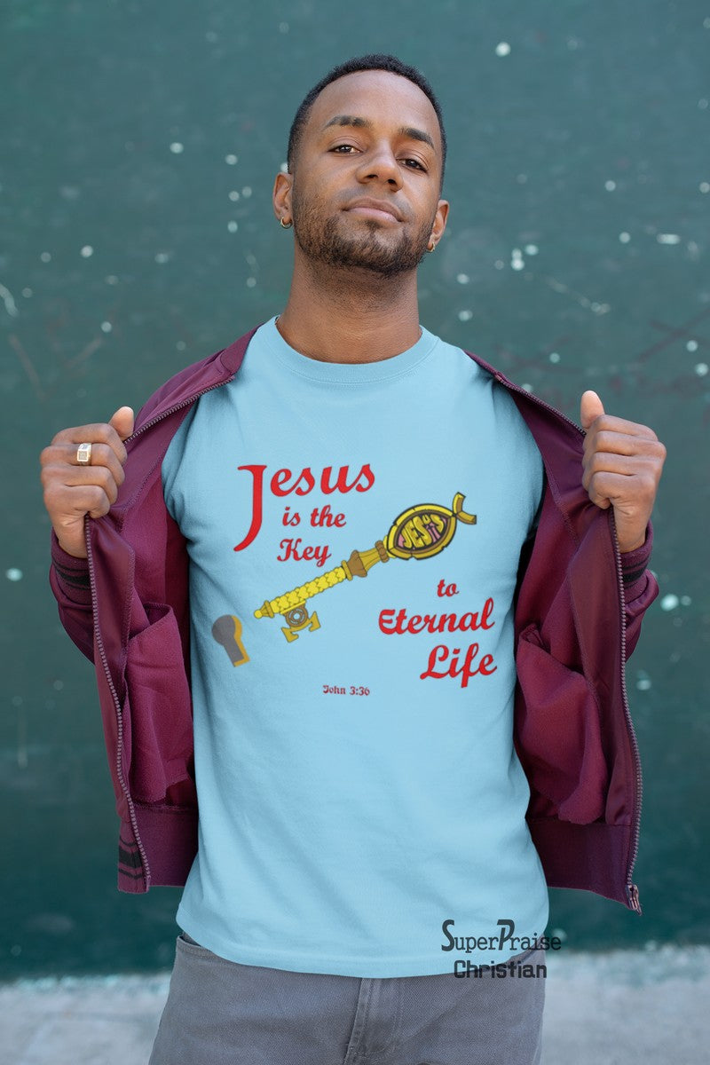 Jesus Is The Key To Eternal Life Christian T-shirt - SuperPraiseChristian
