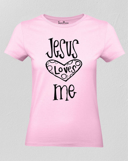 Christian Women T Shirt Jesus Loves Big Heart 