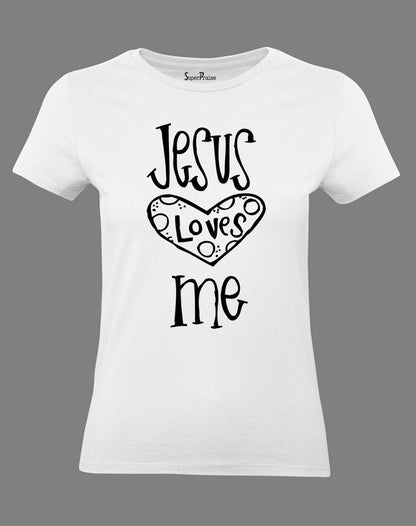 Christian Women T Shirt Jesus Loves Big Heart 