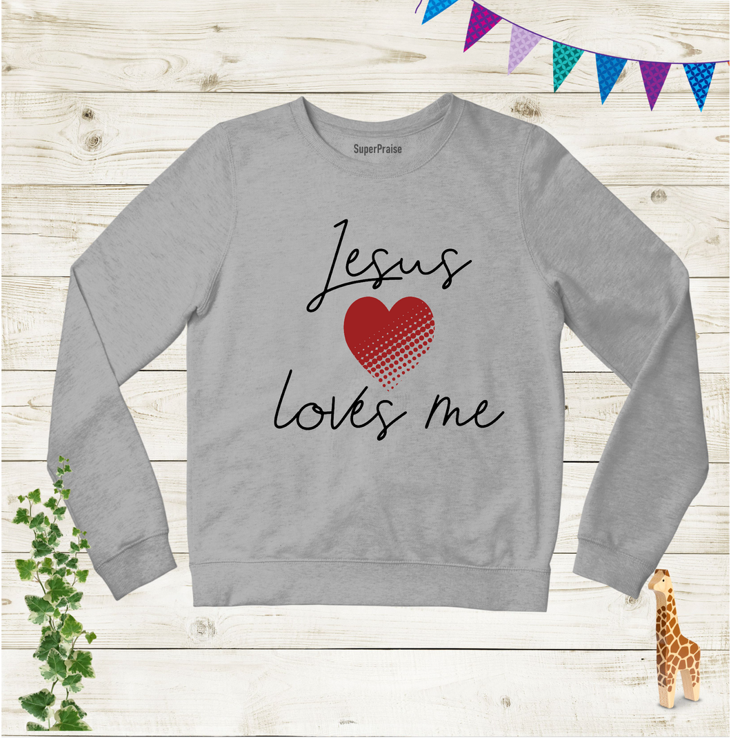 Jesus Loves Me Heart Graphic Sweatshirt