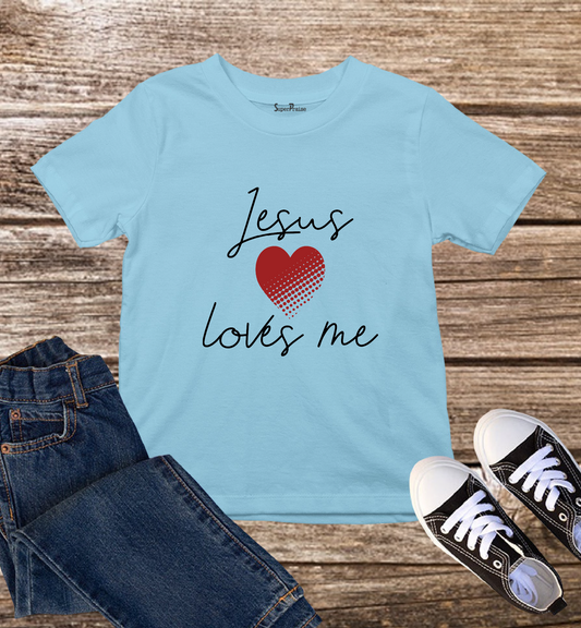 Jesus Loves Me Heart Graphics Kids T Shirt