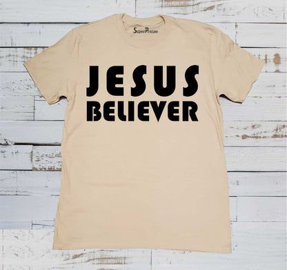 Jesus Believer Christian Beige T Shirt