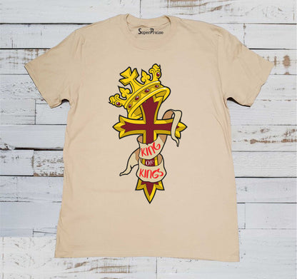 Jesus King of All Christian Beige T Shirt