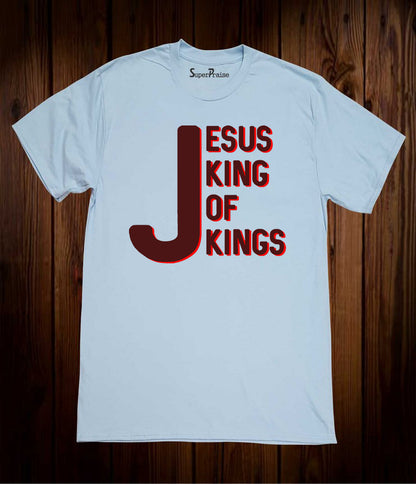 Jesus King of Gospel Christian Sky Blue T Shirt