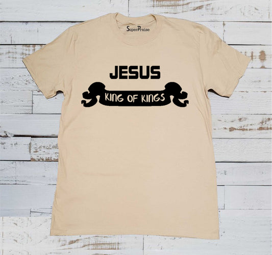 Jesus King of Kings Christian Beige T Shirt
