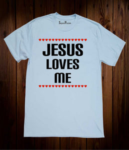 Jesus Loves Me Christian Sky Blue T Shirt
