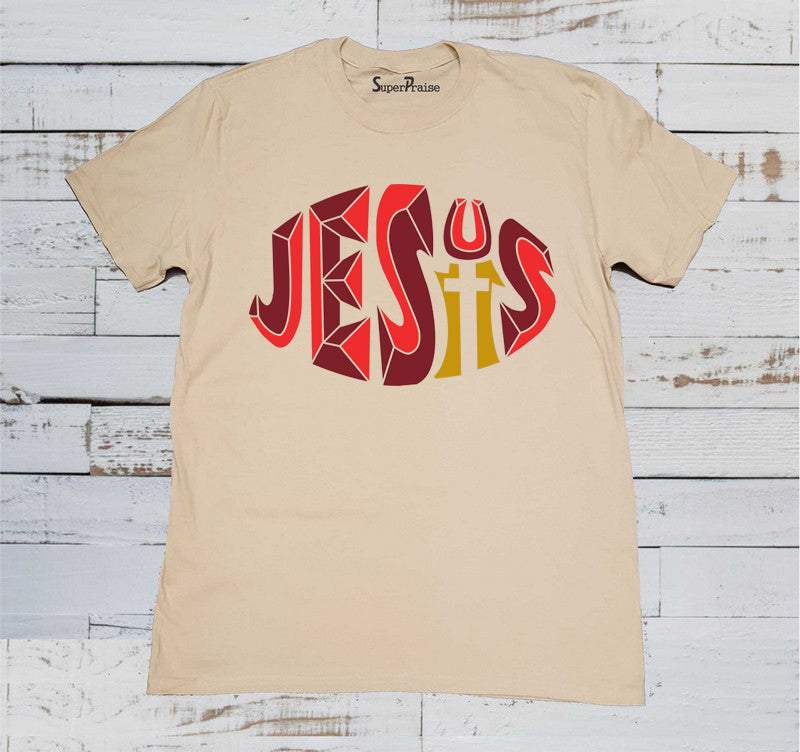 Jesus the Name of Lord Christian Beige T Shirt