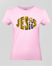 Women Christian T Shirt Golden Name Jesus
