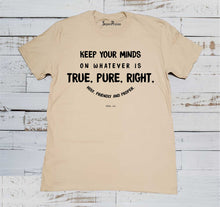 Keep Your Minds On Christian Beige T Shirt