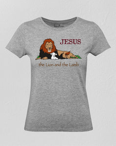 Christian Women T Shirt The Lion And Lamb