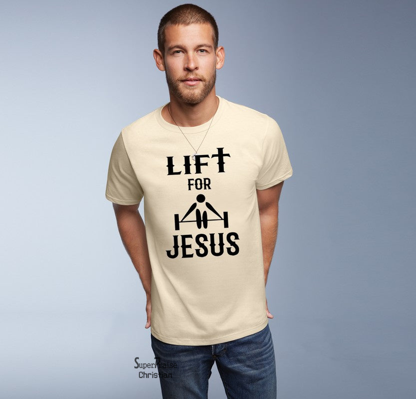 Lift For Jesus Workout Christian Gym Fitness Sports Crossfit T shirt - SuperPraiseChristian