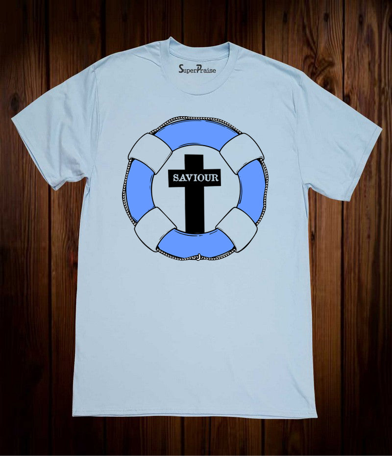 Lifeguard Ring Saviour Christian Sky Blue T Shirt