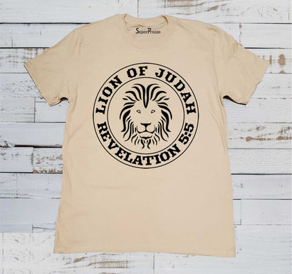 Lion of Judah Revelation Christian Beige T Shirt