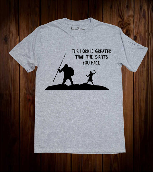 Lord Is Greater than All Christian Grey T Shirt