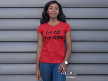 Christian Women T Shirt Let Go Holy Bible Verse red tee tshirt