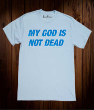 Men Christian Sky Blue T Shirt My God Is Not Dead