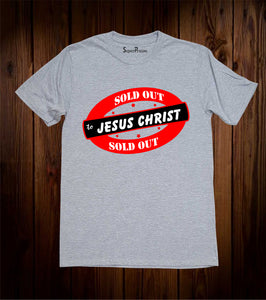 Men Sports Graphic Grey T Shirt Sold Out to Jesus