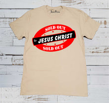 Men Sports Graphic Beige T Shirt Sold Out to Jesus