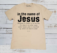 Name of Jesus Salvation Christian Beige T Shirt