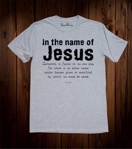 Name of Jesus Salvation Christian Grey T Shirt