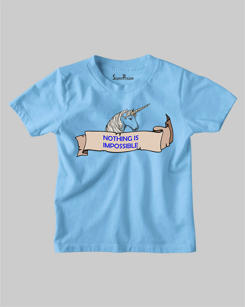 Nothing Impossible Unicorn Horn Anointing Christian Kids T shirt