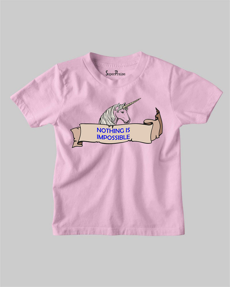 Nothing Impossible Unicorn Horn Anointing Christian Kids T shirt
