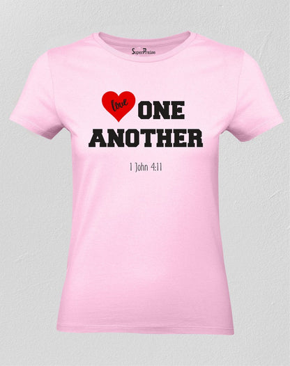 Christian Women T Shirt Jesus Love One Another