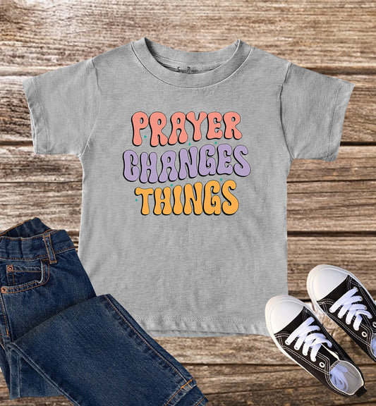 Prayer Changes Things Faith Christian Custom Bible Verse  Kids T-Shirt