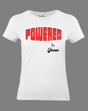 Christian Women T Shirt Powered By Jesus White tee