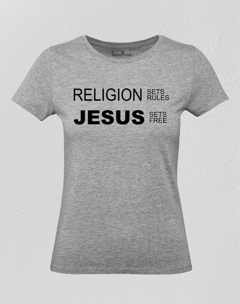 Christian Women T Shirt Religion Sets Rules Jesus Ladies tee