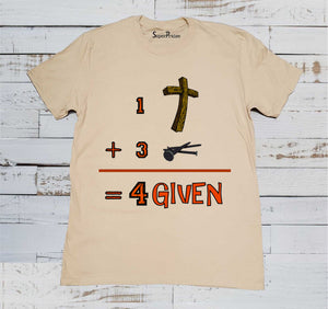 Salvation Equation Jesus Christ Paid It All Evangelism Christian Beige T-shirt